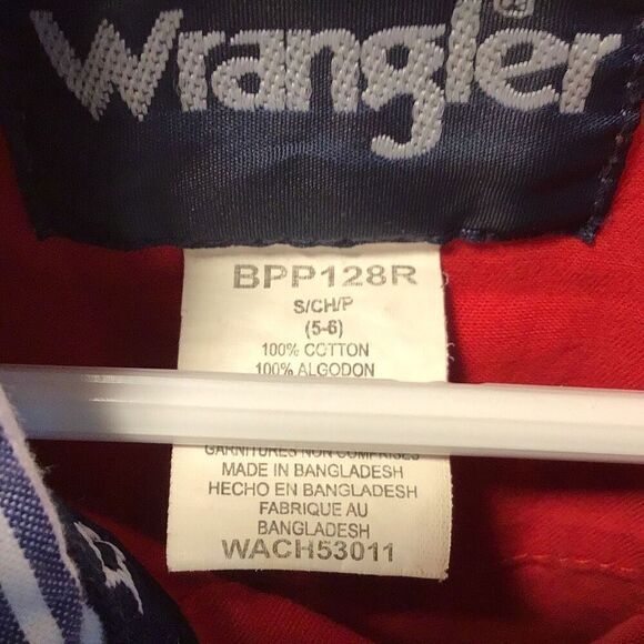 Wrangler national patriot button-down child, size 5/6 - Picture 7 of 7